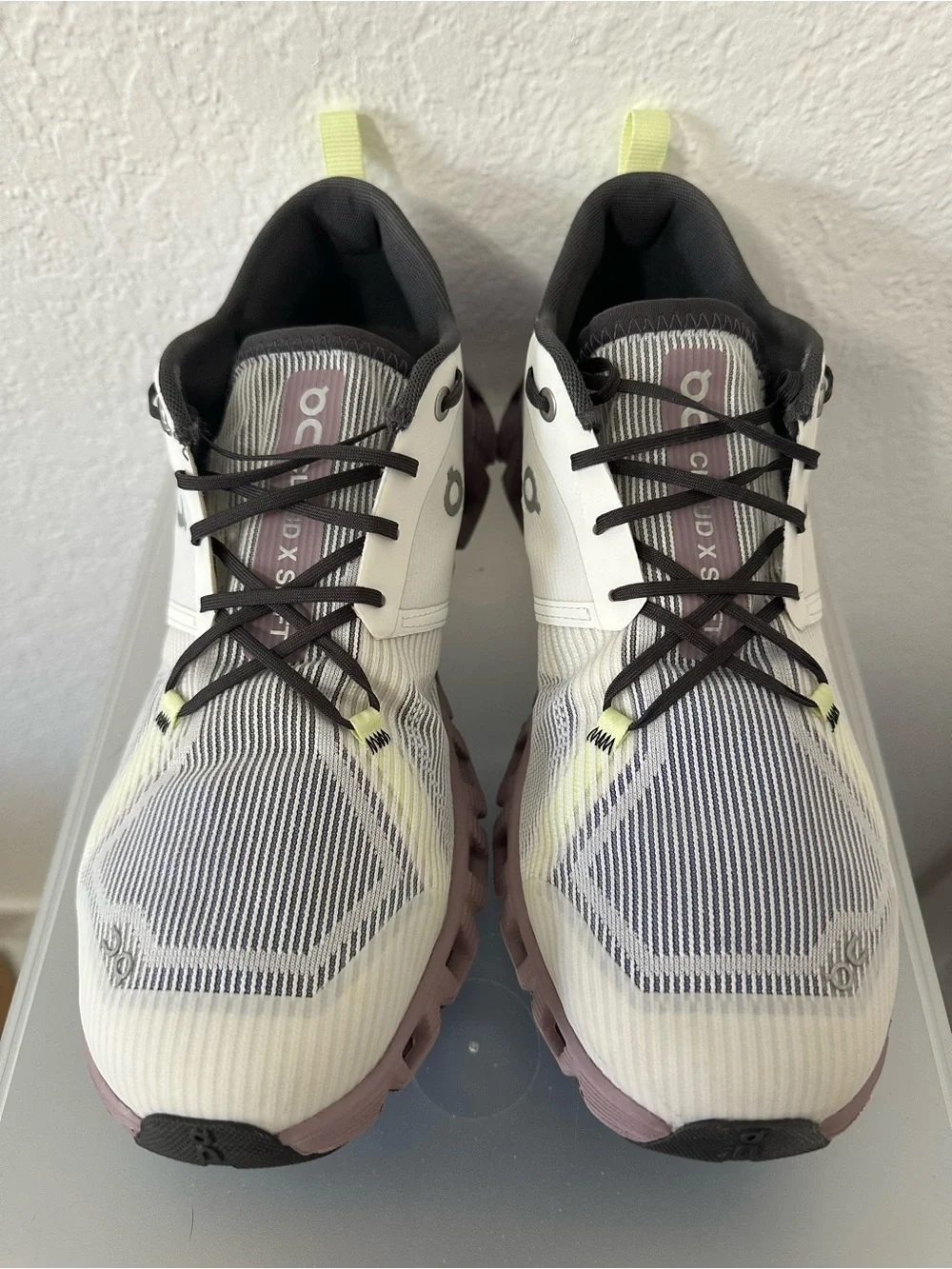 On Running Cloud X3 Shift- White, Lavender & Neon Yellow Accents